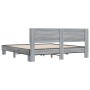 Estructura cama madera ingeniería metal gris Sonoma 180x200 cm de vidaXL, Camas y somieres - Ref: Foro24-3280180, Precio: 171...