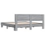 Estructura cama madera ingeniería metal gris Sonoma 200x200 cm de vidaXL, Camas y somieres - Ref: Foro24-3280175, Precio: 174...