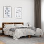 Engineered wood bed frame metal smoked oak 150x200cm by vidaXL, Beds and slatted bases - Ref: Foro24-3280189, Price: 156,49 €...