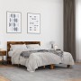 Engineered wood bed frame metal smoked oak 120x190cm by vidaXL, Beds and slatted bases - Ref: Foro24-3280204, Price: 145,62 €...