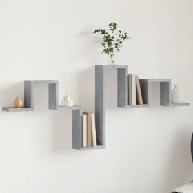 Concrete gray engineered wood wall shelf 104.5x10x43 cm by vidaXL, Shelves and shelves - Ref: Foro24-840726, Price: 25,99 €, ...