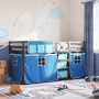 Bunk bed with curtains solid blue pine wood 75x190 cm by vidaXL, Beds and slatted bases - Ref: Foro24-3283920, Price: 197,08 ...