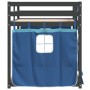 Litera con cortinas madera maciza de pino azul 75x190 cm de vidaXL, Camas y somieres - Ref: Foro24-3283920, Precio: 197,08 €,...