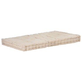 Cojín para palés algodón beige 120x80x10 cm de vidaXL, Cojines para sillas y sofás - Ref: Foro24-48680, Precio: 103,66 €, Des...