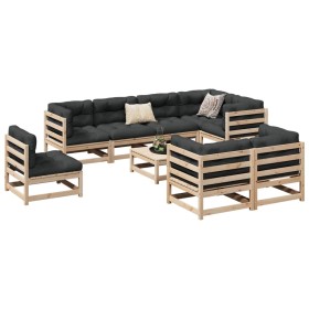 Gartensofa-Set 9-teilig aus massivem Kiefernholz von vidaXL, Gartensets - Ref: Foro24-3299508, Preis: 482,99 €, Rabatt: %