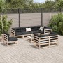 Gartensofa-Set 9-teilig aus massivem Kiefernholz von vidaXL, Gartensets - Ref: Foro24-3299508, Preis: 482,99 €, Rabatt: %