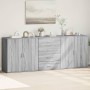 Sideboards 3 units gray Sonoma plywood by vidaXL, Sideboards - Ref: Foro24-3276614, Price: 287,33 €, Discount: %