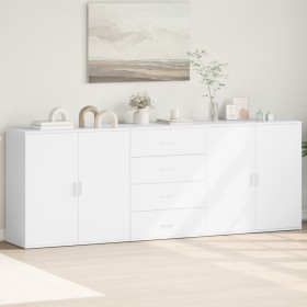 Sideboards 3 units white plywood by vidaXL, Sideboards - Ref: Foro24-3276609, Price: 287,33 €, Discount: %