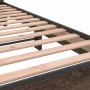 Estructura cama madera ingeniería metal marrón roble 120x200 cm de vidaXL, Camas y somieres - Ref: Foro24-3280156, Precio: 14...