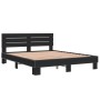 Engineered wood and black metal bed frame 160x200cm by vidaXL, Beds and slatted bases - Ref: Foro24-3280137, Price: 163,30 €,...