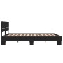 Engineered wood and black metal bed frame 160x200cm by vidaXL, Beds and slatted bases - Ref: Foro24-3280137, Price: 163,30 €,...