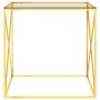 Goldener Couchtisch aus Edelstahl und Glas, 55 x 55 x 55 cm von vidaXL, Couchtisch - Ref: Foro24-289022, Preis: 97,99 €, Raba...