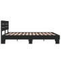 Engineered wood and black metal bed frame 150x200cm by vidaXL, Beds and slatted bases - Ref: Foro24-3280142, Price: 157,81 €,...