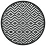 Black and white PP outdoor rug Ø120 cm by vidaXL, Outdoor protectors - Ref: Foro24-368474, Price: 21,79 €, Discount: %