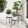 Soportes para plantas 3 uds cerámica azul y blanco de vidaXL, Soportes para macetas - Ref: Foro24-4003394, Precio: 80,56 €, D...