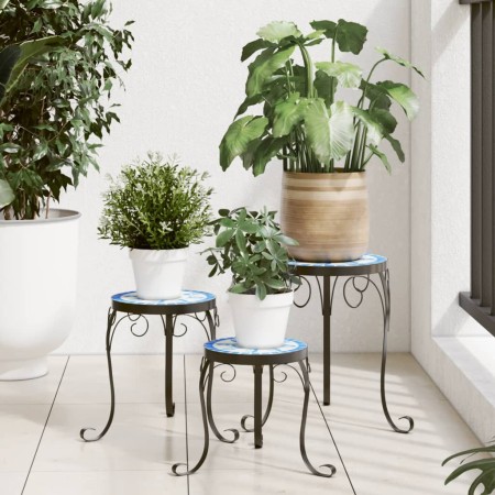 Plant supports 3 pcs blue and white ceramic by vidaXL, Pot stands - Ref: Foro24-4003394, Price: 80,56 €, Discount: %