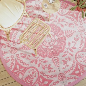 Pink PP outdoor rug Ø200 cm by vidaXL, Outdoor protectors - Ref: Foro24-368504, Price: 36,86 €, Discount: %