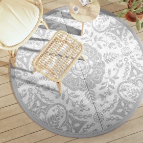 Light gray PP outdoor rug Ø160 cm by vidaXL, Outdoor protectors - Ref: Foro24-368495, Price: 30,02 €, Discount: %