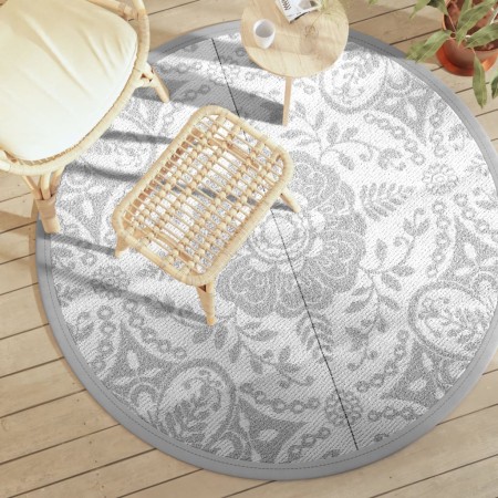 Light gray PP outdoor rug Ø160 cm by vidaXL, Outdoor protectors - Ref: Foro24-368495, Price: 28,96 €, Discount: %