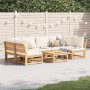 7-teiliges Gartenmöbel-Set mit Kissen aus massivem Akazienholz von vidaXL, Modulare Sofas für den Außenbereich - Ref: Foro24-...