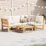 5-teiliges Gartenmöbel-Set mit Kissen aus massivem Akazienholz von vidaXL, Modulare Sofas für den Außenbereich - Ref: Foro24-...