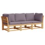 3-teiliges Gartenmöbel-Set mit Kissen aus Akazienholz von vidaXL, Modulare Sofas für den Außenbereich - Ref: Foro24-3214314, ...