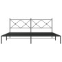 Bed frame with black metal headboard 193x203 cm by vidaXL, Beds and slatted bases - Ref: Foro24-376508, Price: 119,99 €, Disc...