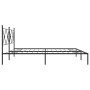 Bed frame with black metal headboard 193x203 cm by vidaXL, Beds and slatted bases - Ref: Foro24-376508, Price: 119,99 €, Disc...