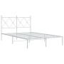 Estructura de cama de metal con cabecero blanca 120x190 cm de vidaXL, Camas y somieres - Ref: Foro24-376548, Precio: 103,99 €...