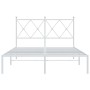 Estructura de cama de metal con cabecero blanca 120x190 cm de vidaXL, Camas y somieres - Ref: Foro24-376548, Precio: 103,99 €...