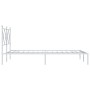 Estructura de cama de metal con cabecero blanca 120x190 cm de vidaXL, Camas y somieres - Ref: Foro24-376548, Precio: 103,99 €...