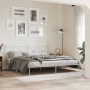 Estructura de cama de metal con cabecero blanco 180x200 cm de vidaXL, Camas y somieres - Ref: Foro24-376555, Precio: 117,99 €...