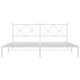 Estructura de cama de metal con cabecero blanco 180x200 cm de vidaXL, Camas y somieres - Ref: Foro24-376555, Precio: 117,99 €...