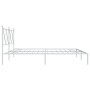 Estructura de cama de metal con cabecero blanco 180x200 cm de vidaXL, Camas y somieres - Ref: Foro24-376555, Precio: 117,99 €...