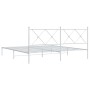 Estructura de cama de metal con cabecero blanco 180x200 cm de vidaXL, Camas y somieres - Ref: Foro24-376555, Precio: 117,99 €...