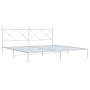 Metal bed frame with white headboard 193x203 cm by vidaXL, Beds and slatted bases - Ref: Foro24-376557, Price: 119,71 €, Disc...