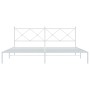 Metal bed frame with white headboard 193x203 cm by vidaXL, Beds and slatted bases - Ref: Foro24-376557, Price: 119,71 €, Disc...