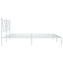 Metal bed frame with white headboard 193x203 cm by vidaXL, Beds and slatted bases - Ref: Foro24-376557, Price: 119,71 €, Disc...