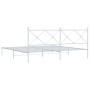 Metal bed frame with white headboard 193x203 cm by vidaXL, Beds and slatted bases - Ref: Foro24-376557, Price: 119,71 €, Disc...