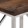 Mesa consola acero inoxidable madera maciza traviesa plateado de vidaXL, Mesas auxiliares - Ref: Foro24-349989, Precio: 123,0...