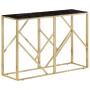 Golden stainless steel and tempered glass console table by vidaXL, Side tables - Ref: Foro24-349996, Price: 191,57 €, Discoun...