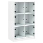 Aparador alto con puertas madera ingeniería blanco 68x37x109 cm de vidaXL, Aparadores - Ref: Foro24-3295850, Precio: 113,73 €...