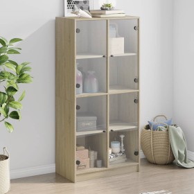 Tall sideboard with Sonoma oak wood doors 68x37x142 cm by vidaXL, Sideboards - Ref: Foro24-3295859, Price: 128,99 €, Discount: %