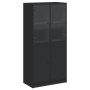 Aparador alto con puertas madera ingeniería negro 68x37x142 cm de vidaXL, Aparadores - Ref: Foro24-3295865, Precio: 135,33 €,...