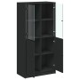 Aparador alto con puertas madera ingeniería negro 68x37x142 cm de vidaXL, Aparadores - Ref: Foro24-3295865, Precio: 135,33 €,...