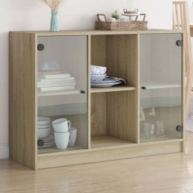 Aparador madera de ingeniería roble Sonoma 102x37x75,5 cm de vidaXL, Aparadores - Ref: Foro24-3295873, Precio: 99,57 €, Descu...