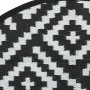 Black and white PP outdoor rug Ø120 cm by vidaXL, Outdoor protectors - Ref: Foro24-368578, Price: 21,48 €, Discount: %