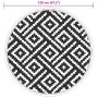 Black and white PP outdoor rug Ø120 cm by vidaXL, Outdoor protectors - Ref: Foro24-368578, Price: 21,48 €, Discount: %