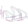 Soporte para 3 bicicletas suelo independiente acero galvanizado de vidaXL, Bases y soportes para almacenar bicicletas - Ref: ...