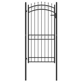 Fence gate with black steel spikes 100x200 cm by vidaXL, garden gates - Ref: Foro24-146382, Price: 218,99 €, Discount: %